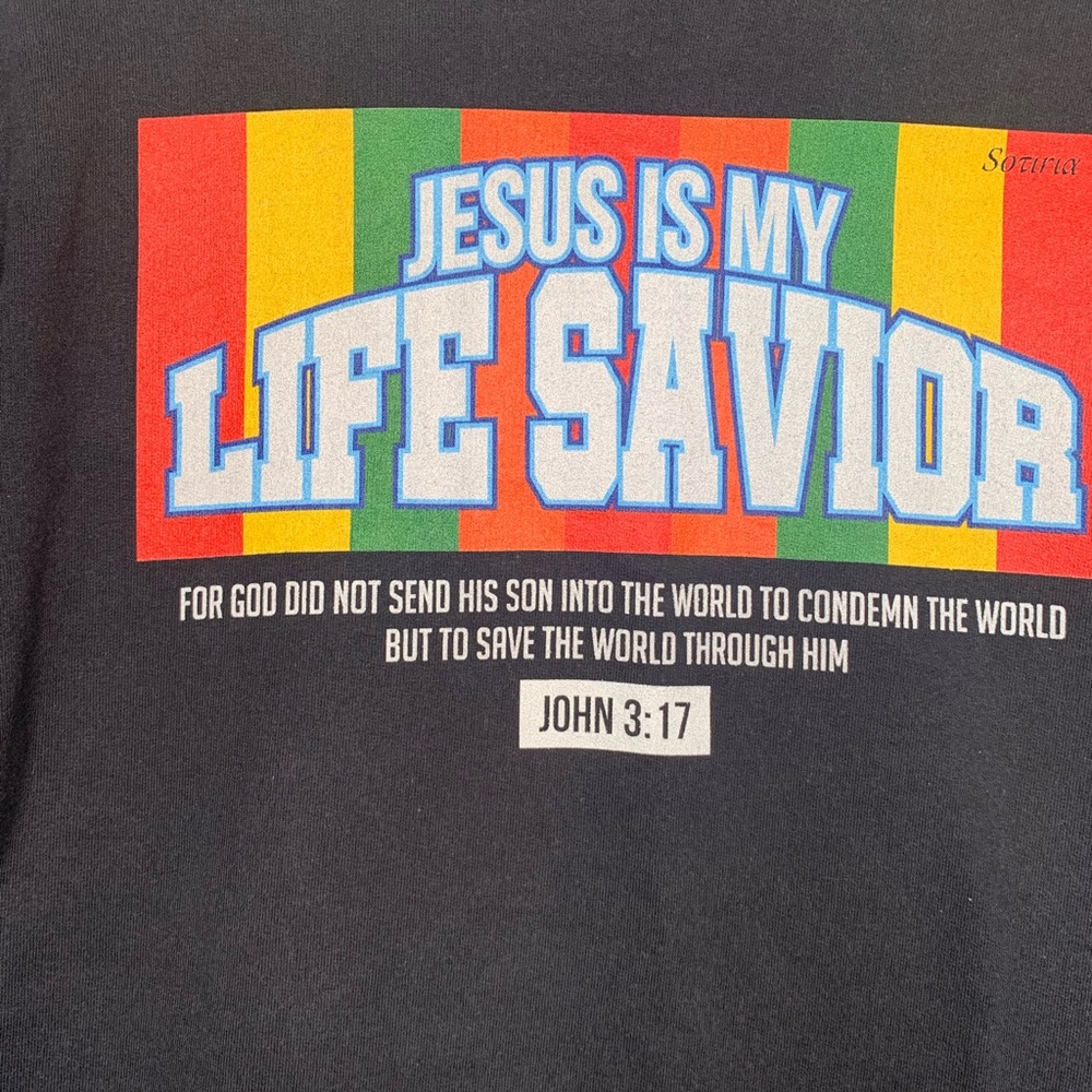 Mens XL Jesus Is My Life Savior Sweatshirt - Picture 3 of 4